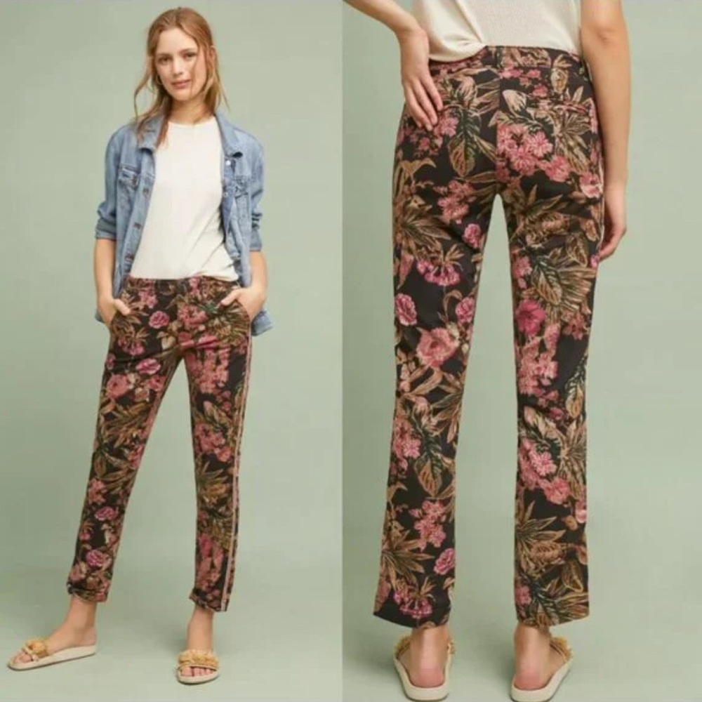 CHINO by Anthropologie Floral Print Relaxed Fit Pant